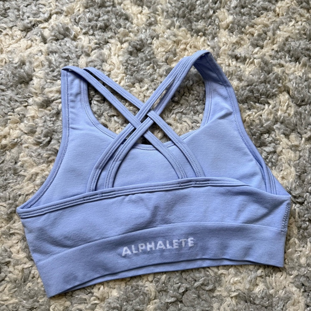 Alphalete Light Blue Sports Bra Revival Mystic Blue